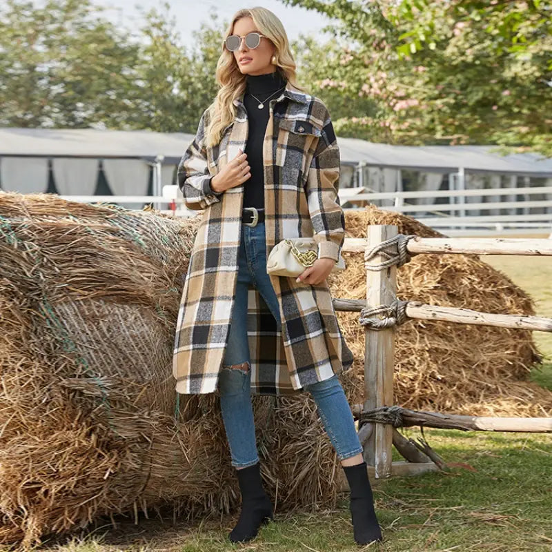 Drune | Longline Karierter Jacke