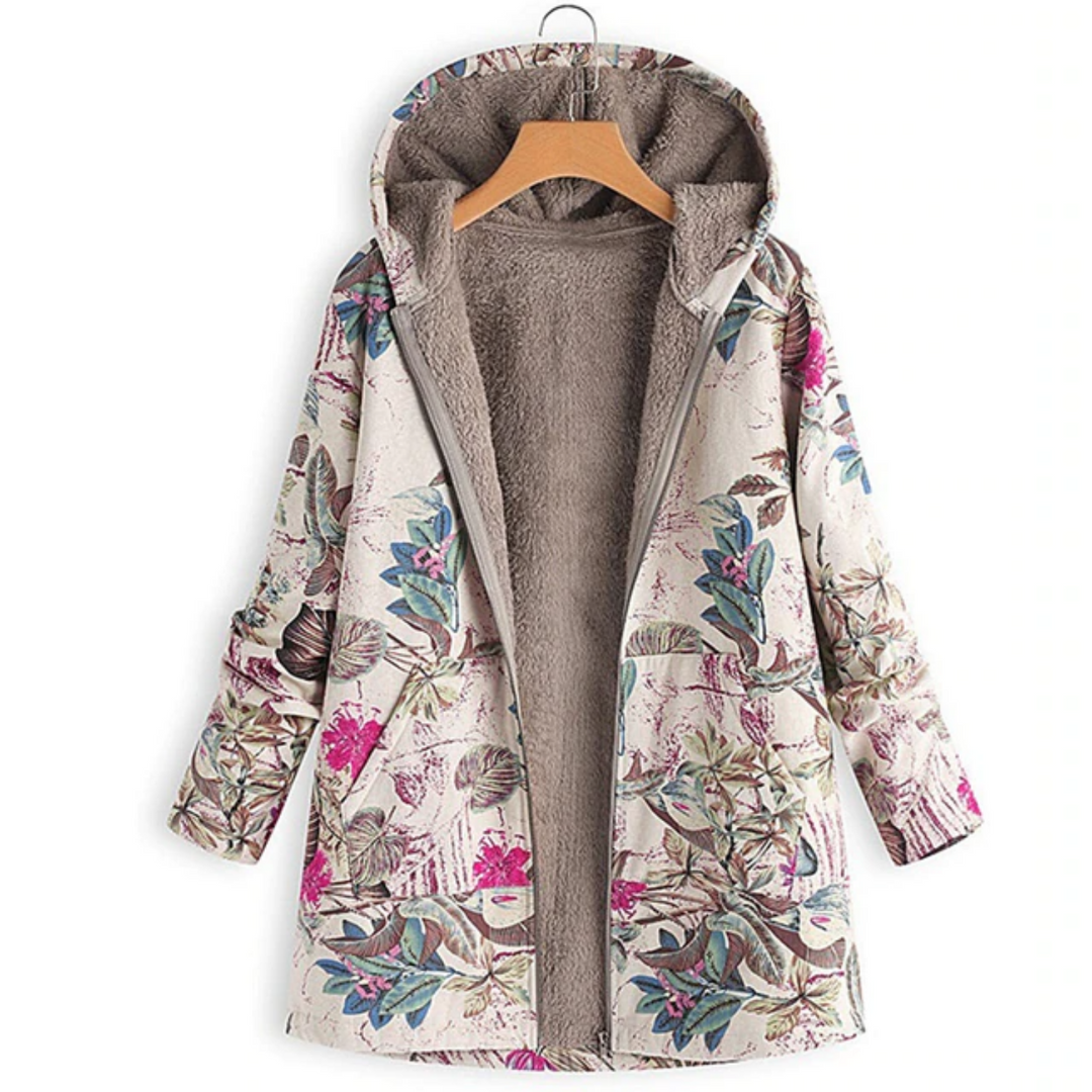 Drune | Warme Damenjacke Mit Blumigem Design