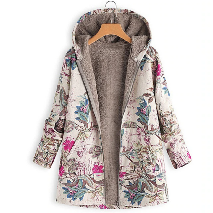 Drune | Warme Damenjacke Mit Blumigem Design