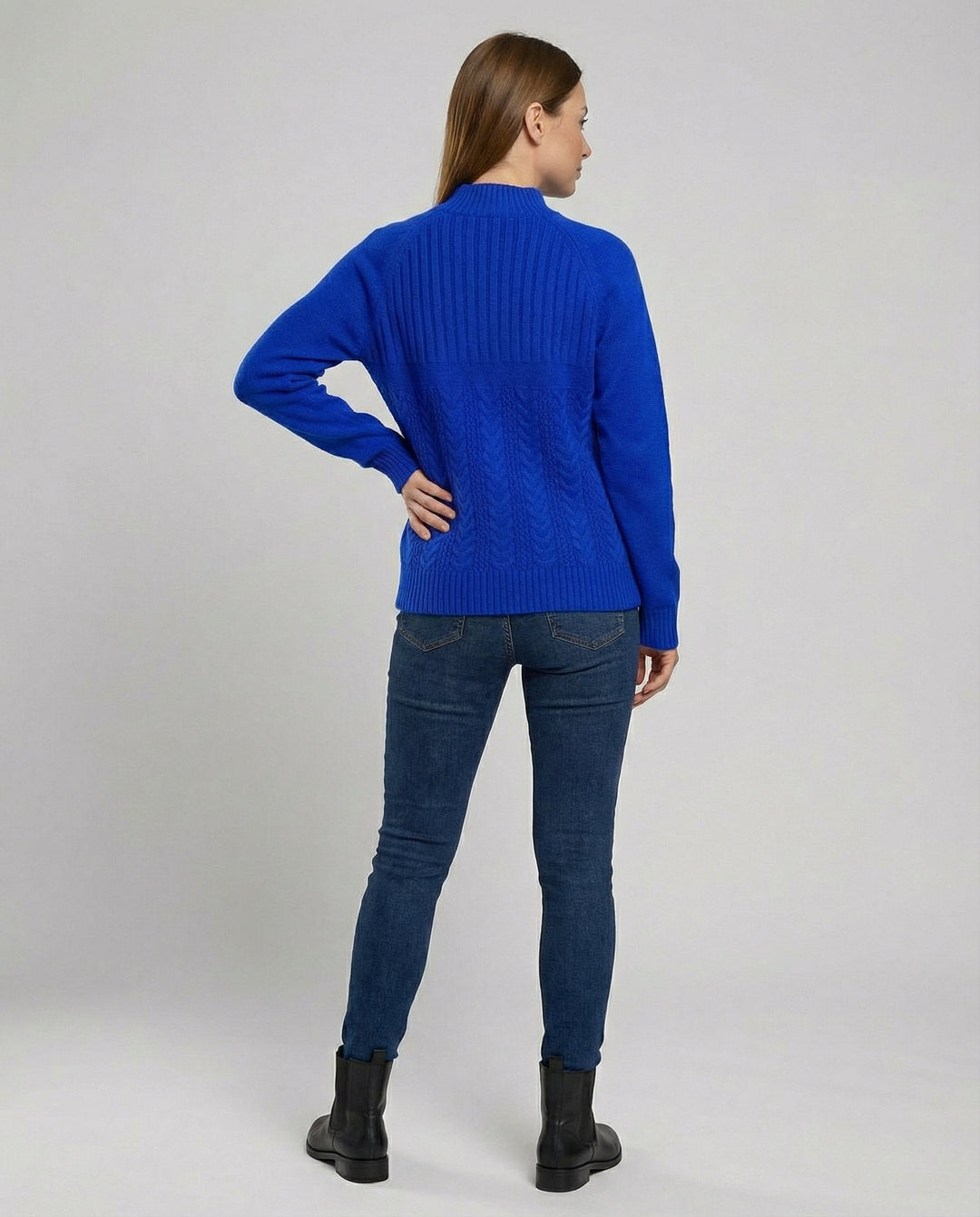 Gerippter Damen Pullover Hoher Kragen | Drune