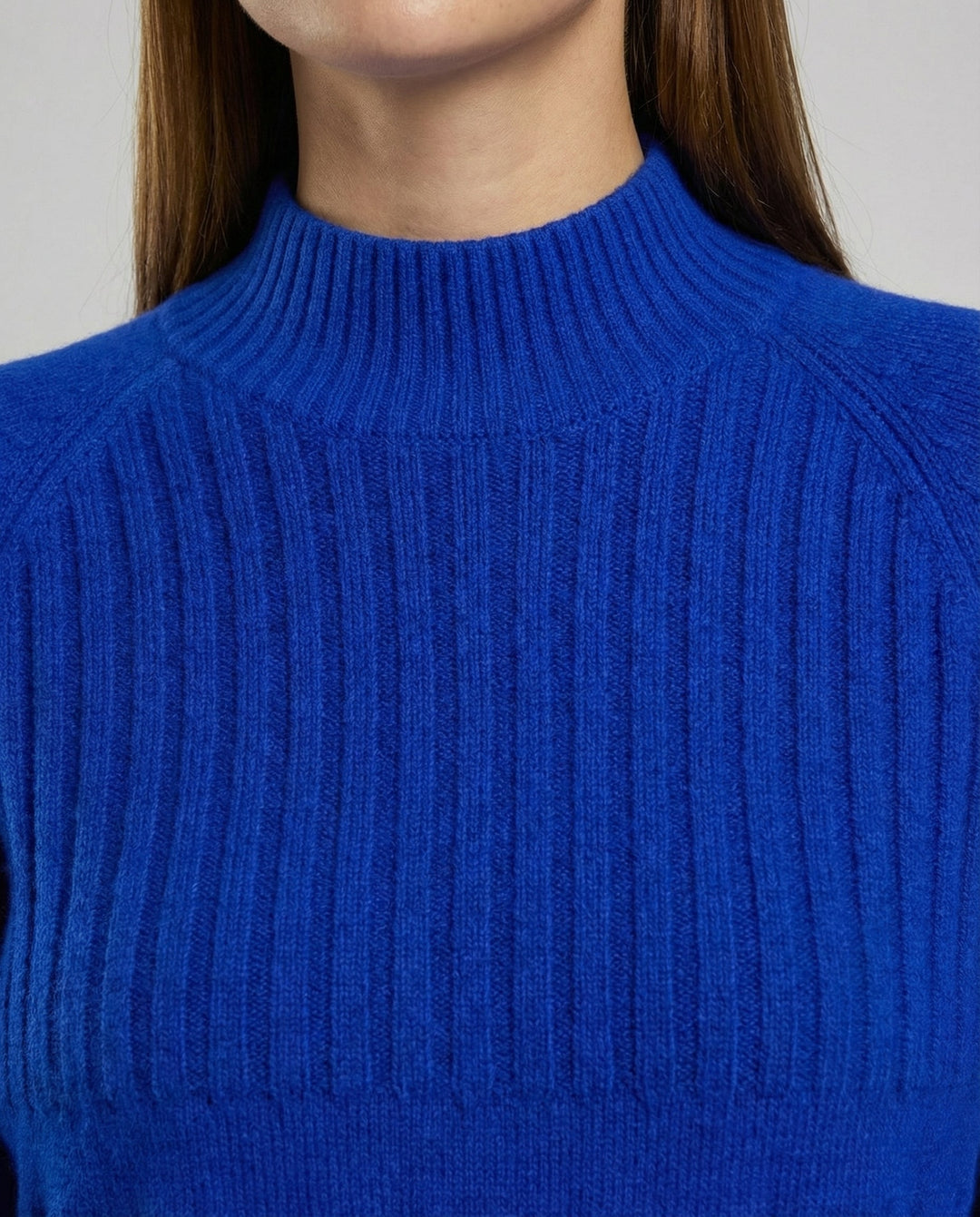 Gerippter Damen Pullover Hoher Kragen | Drune