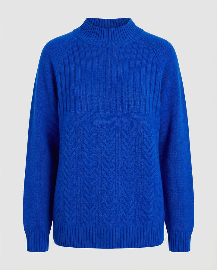 Gerippter Damen Pullover Hoher Kragen | Drune