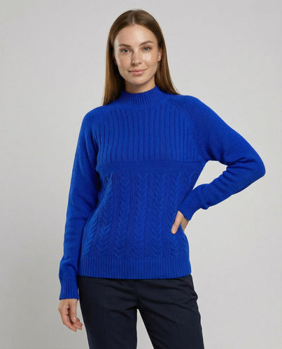 Gerippter Damen Pullover Hoher Kragen | Drune