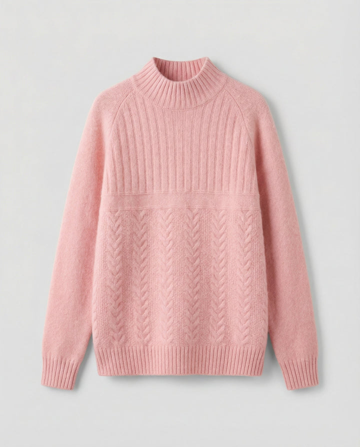 Gerippter Damen Pullover Hoher Kragen | Drune