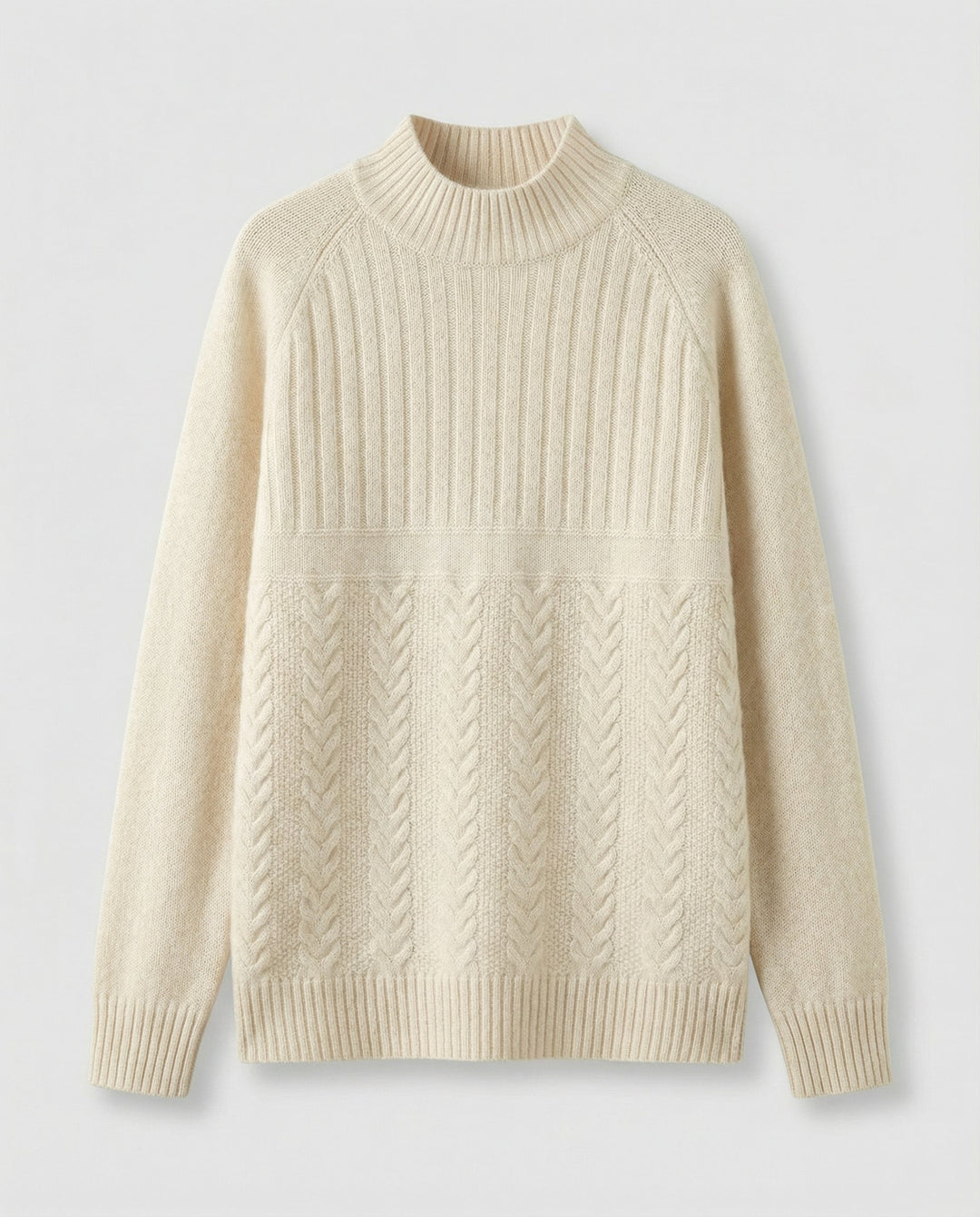 Gerippter Damen Pullover Hoher Kragen | Drune