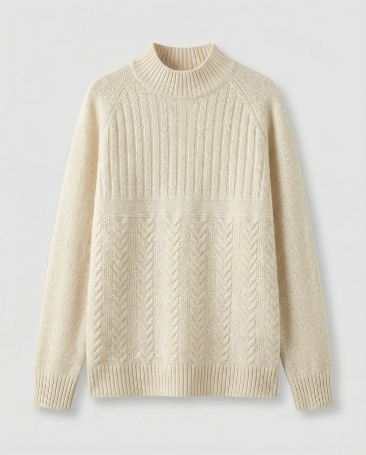 Gerippter Damen Pullover Hoher Kragen | Drune