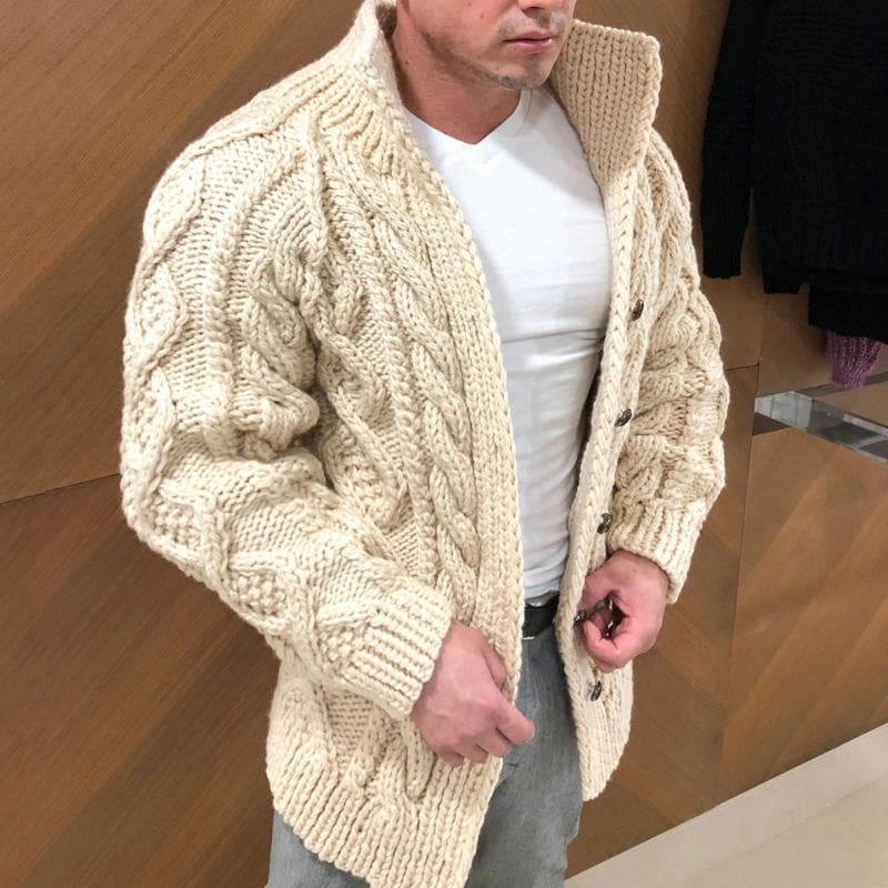 Drune | Modischer Strickjacke Mit Hohem Kragen