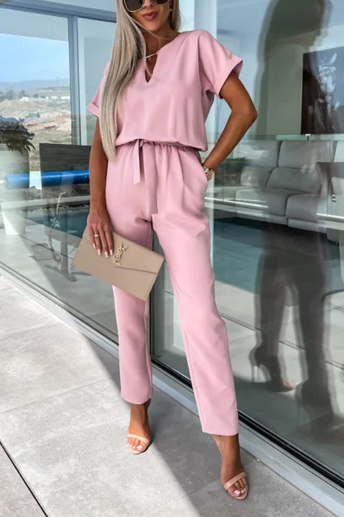 Drune | Eleganter Keyhole Jumpsuit Mit Gürtel Für Damen