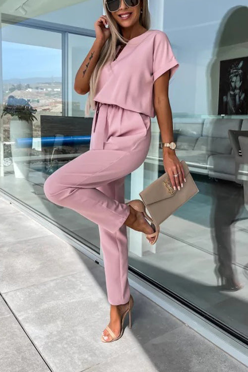Drune | Eleganter Keyhole Jumpsuit Mit Gürtel Für Damen