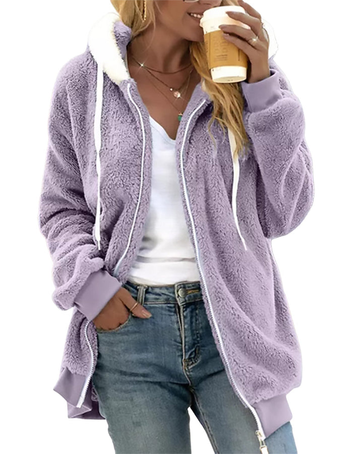 Drune | Damen Fleece Hoodie Mit Reißverschluss