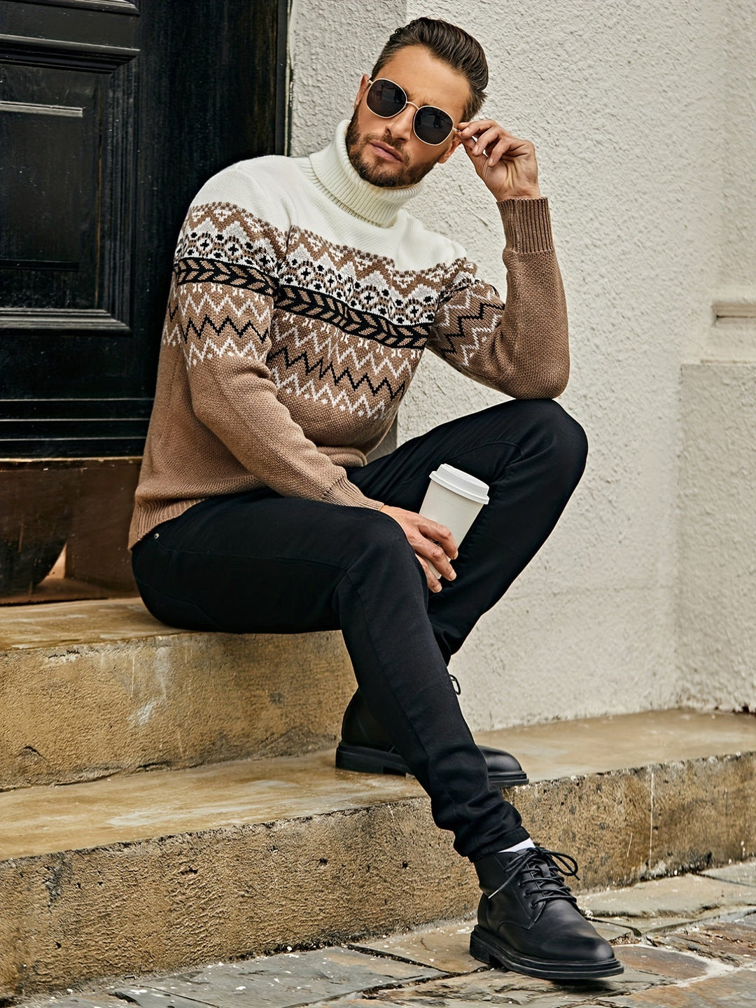 Drune | Lässiger Rollkragenpullover für Herren in schmaler Passform
