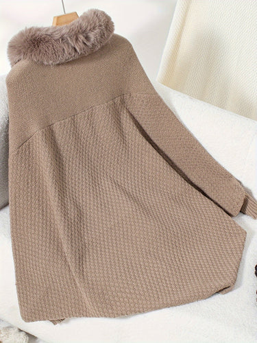 Drune | Faux Fur Cardigan mit Schal Kragen Akryl Warm und Elegant