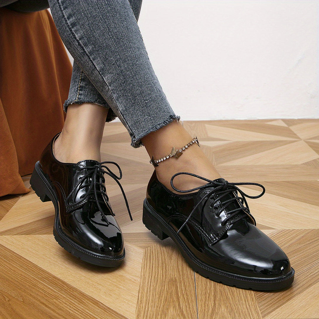 Drune | Black Orthopedic Lace-Up Shoes for Women