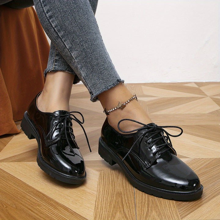 Drune | Black Orthopedic Lace-Up Shoes for Women