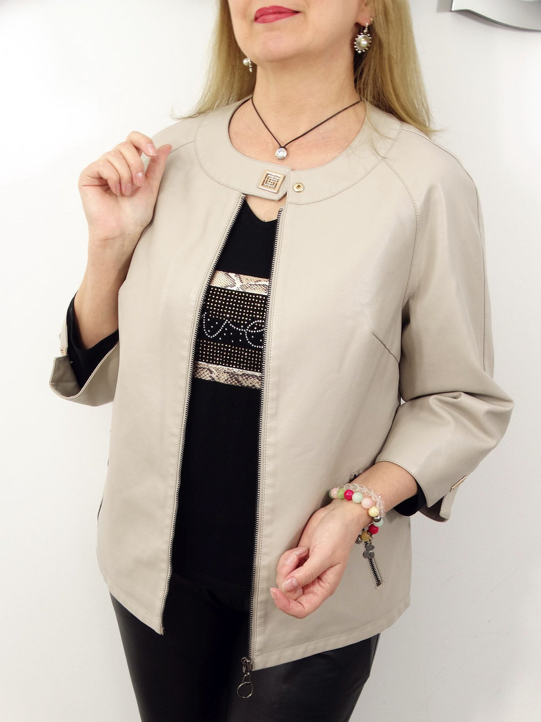 Drune | Schicke Kunstlederjacke