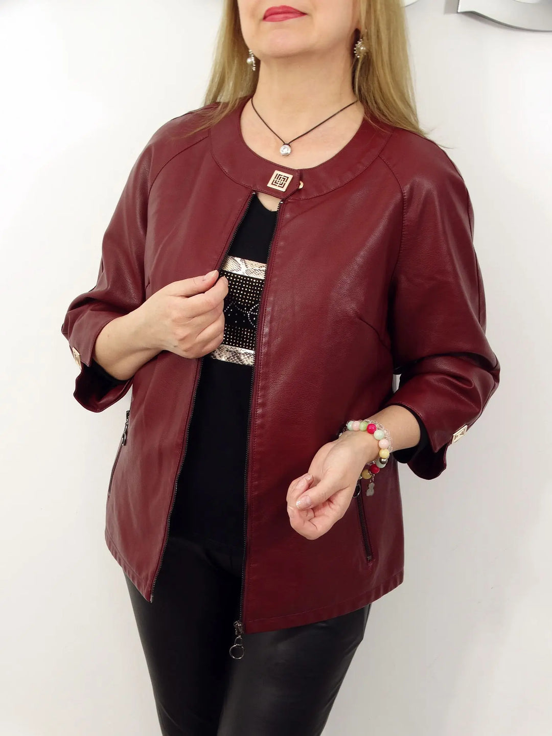 Drune | Schicke Kunstlederjacke