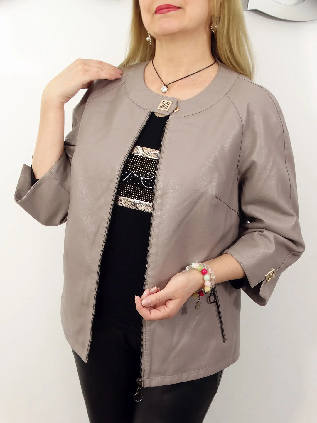 Drune | Schicke Kunstlederjacke