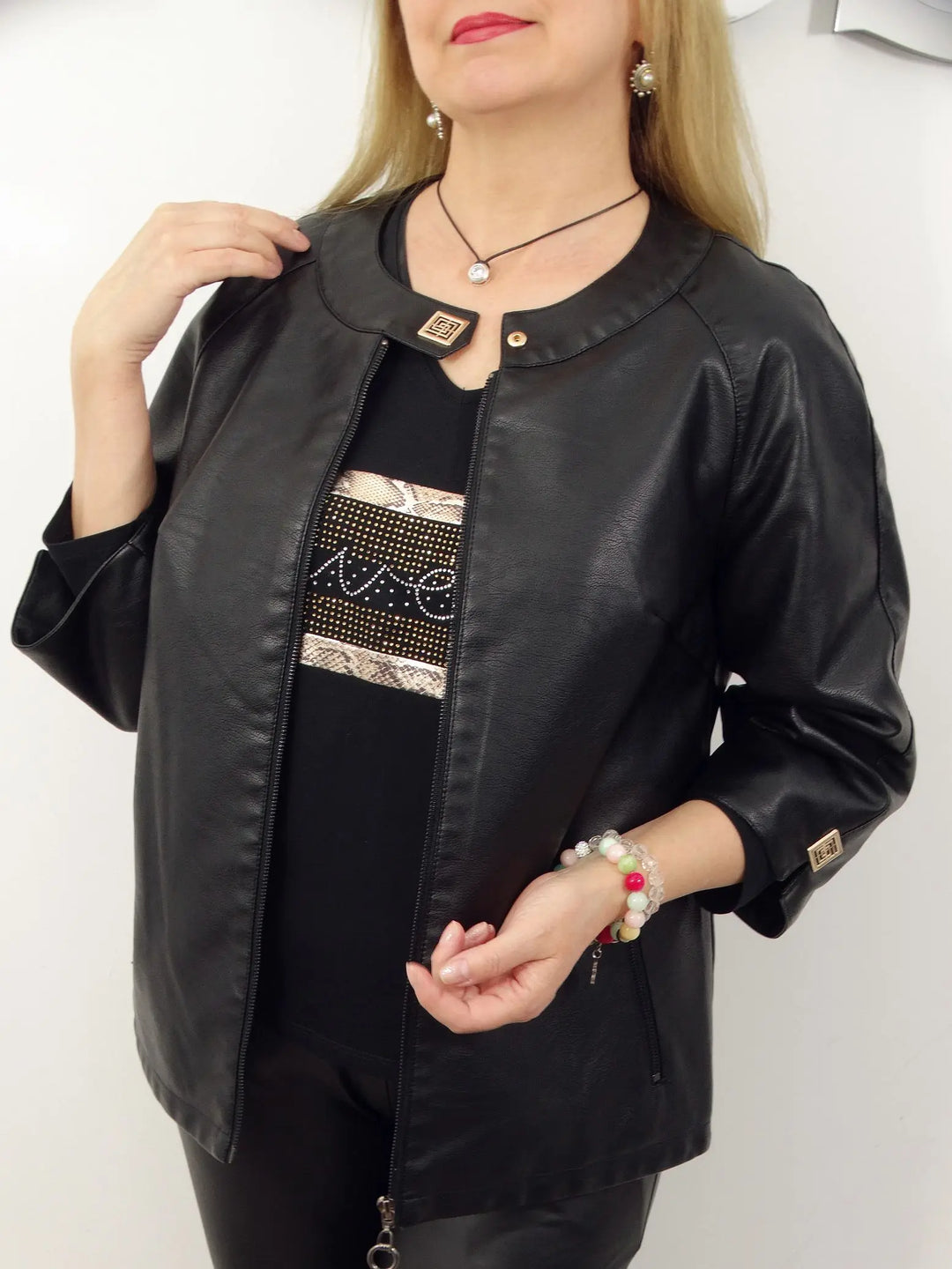 Drune | Schicke Kunstlederjacke