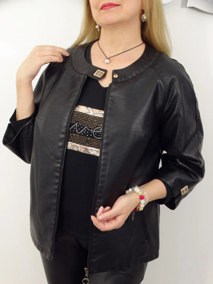 Drune | Schicke Kunstlederjacke