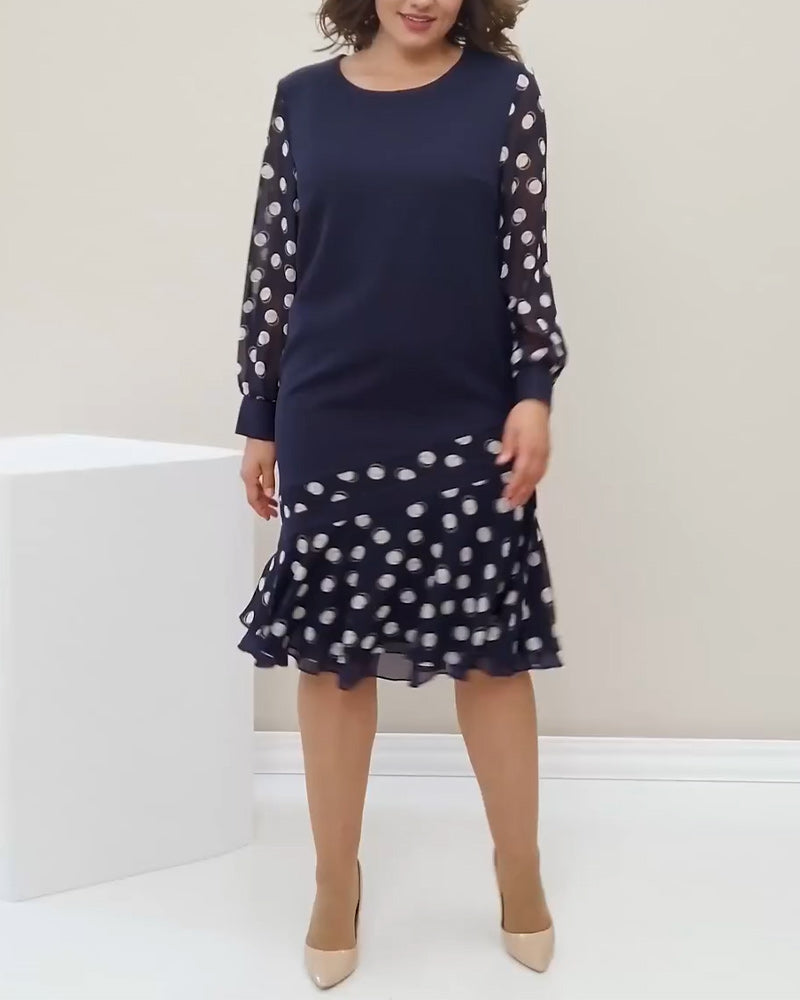 Drune | Rundhals Langarm Polka Dot