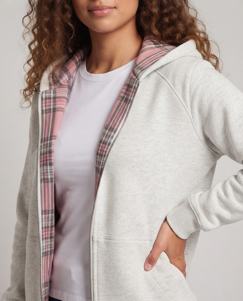 Damen Kapuzenjacke mit Karomuster Drune