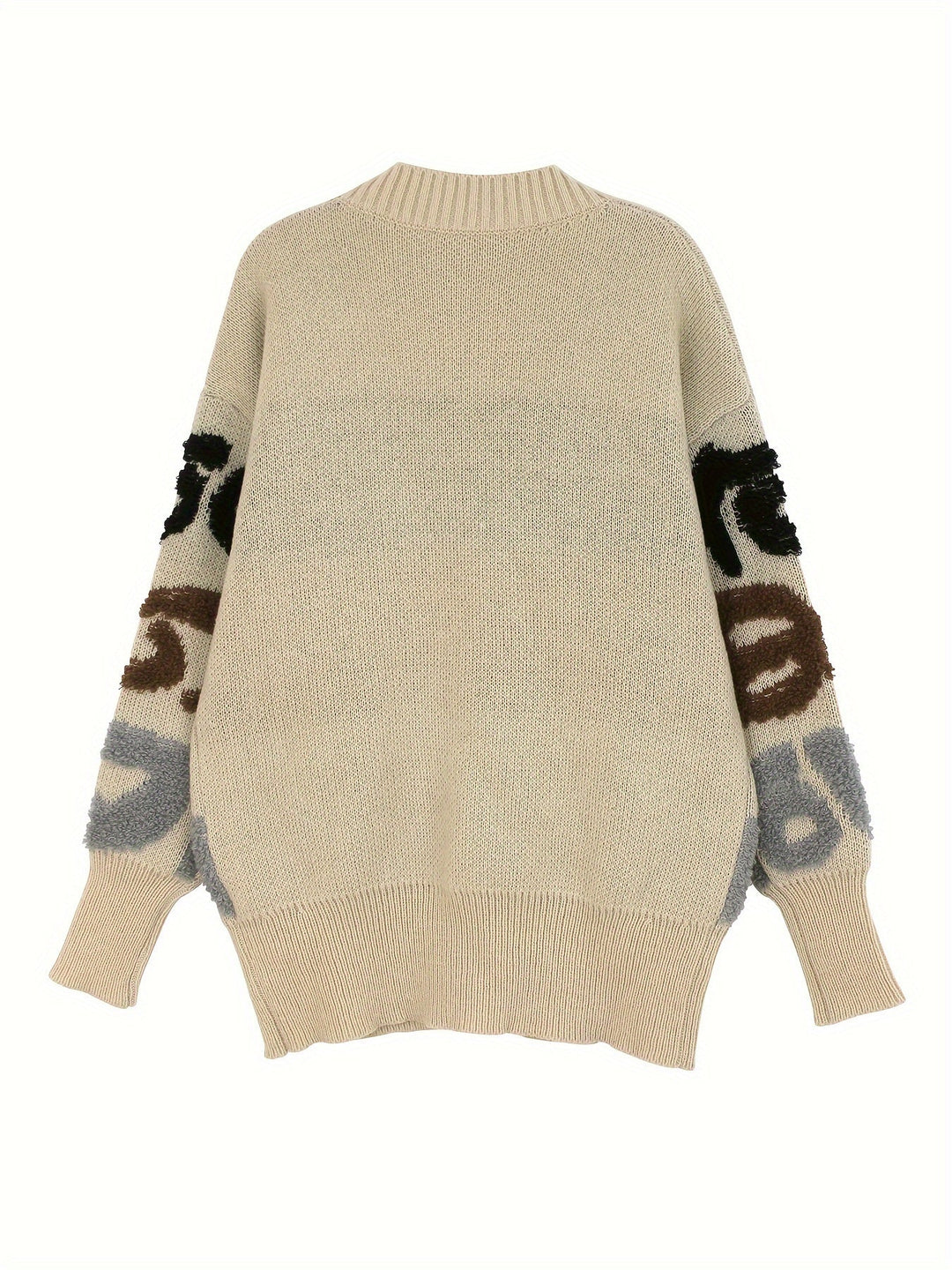 Drune | Buchstabenmuster Knopf Unten Strickjacke Für Damen - Perfekt für lässige Tage