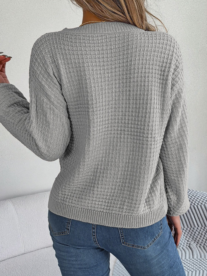 Drune | Sweater - Strukturstrick Rundhals Pullover