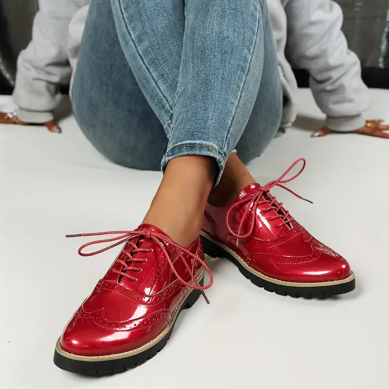 Drune | Modisch Gestanzte Lackschuhe Für Damen