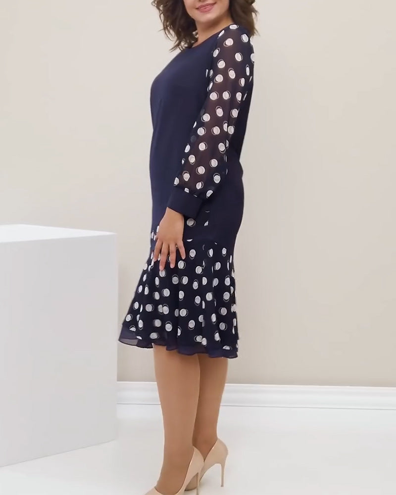 Drune | Rundhals Langarm Polka Dot