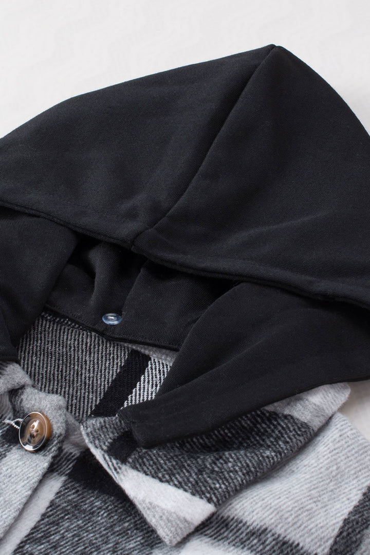 Drune | Gitterhemdenjacke mit Kapuze Polyester Lässig und Trendy