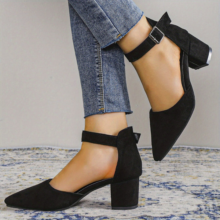 Drune | Damen Sandalen mit Blockabsatz Schnürung, mit Knöchelriemen, Elegant