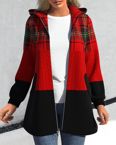 Drune | Rote Herbstjacke mit Reißverschluss