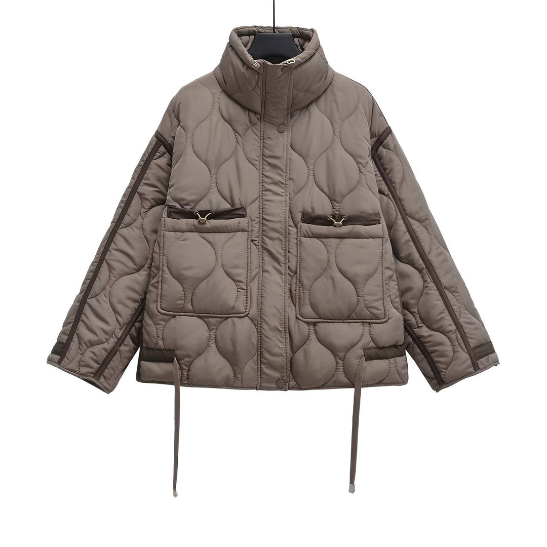 Drune | Women's hip-length cotton jacket with stand-up collar and drawstring