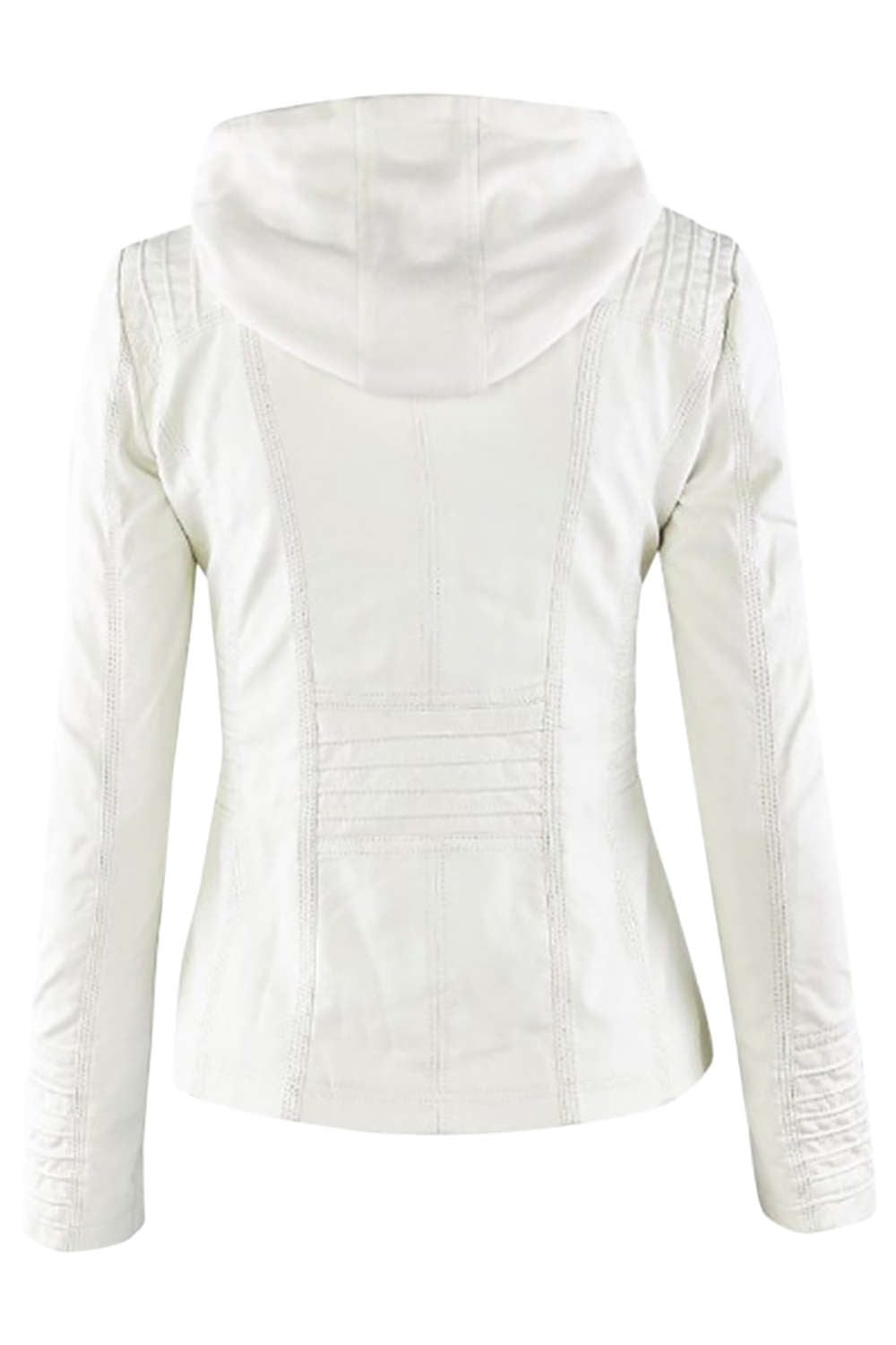 Drune | Damen Kunstleder Kapuzenjacke Mit Reißverschluss
