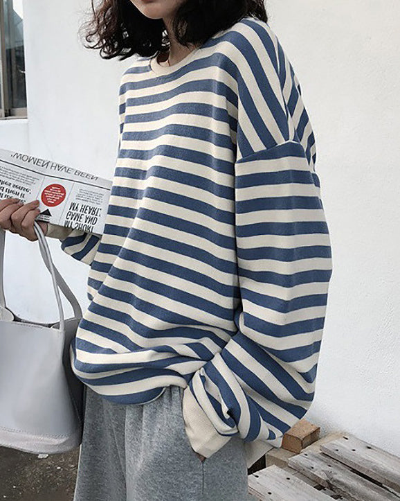 Drune | Retro-Gestreiftes Langarmshirt