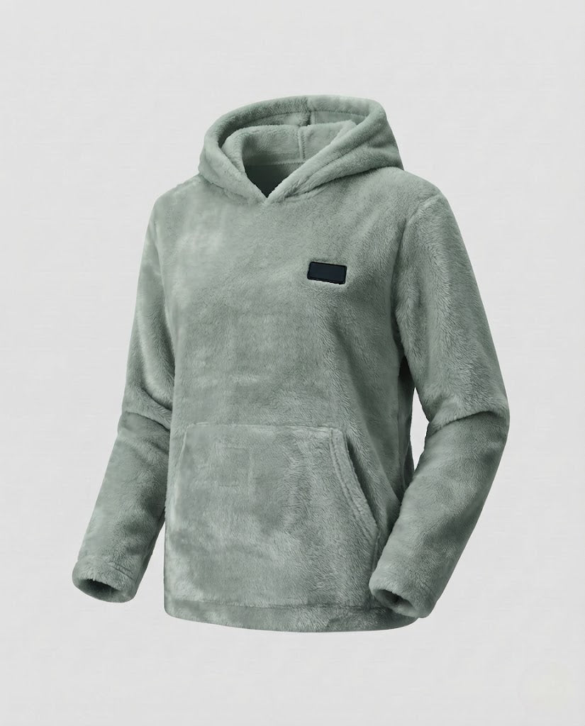 Damen Kuscheliger Fleece-Kapuzenpullover Drune