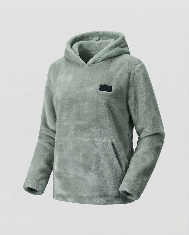 Damen Kuscheliger Fleece-Kapuzenpullover Drune