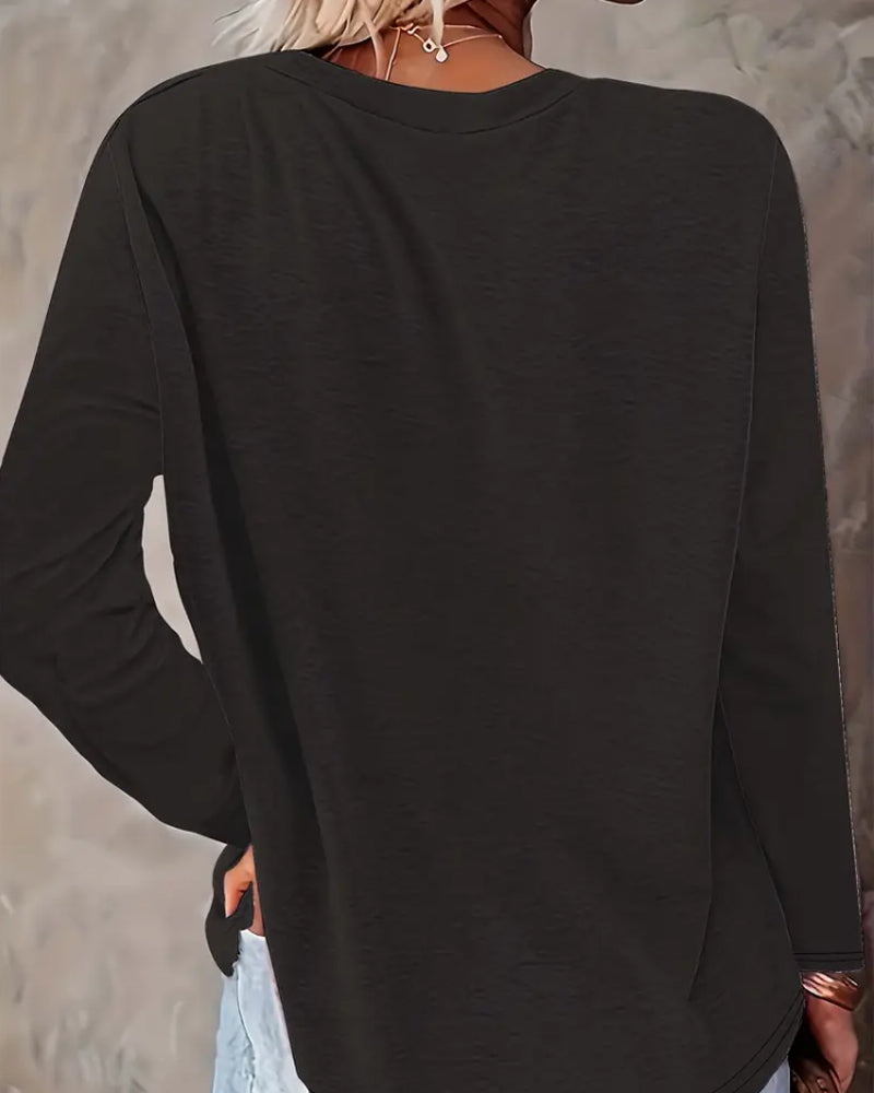 Drune | Langarmshirt mit Rundhalsausschnitt und Schneemann Print