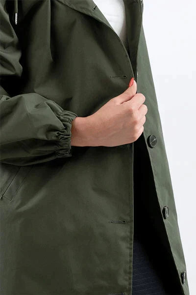 Drune Damen Windbreaker Mantel mit Kapuze