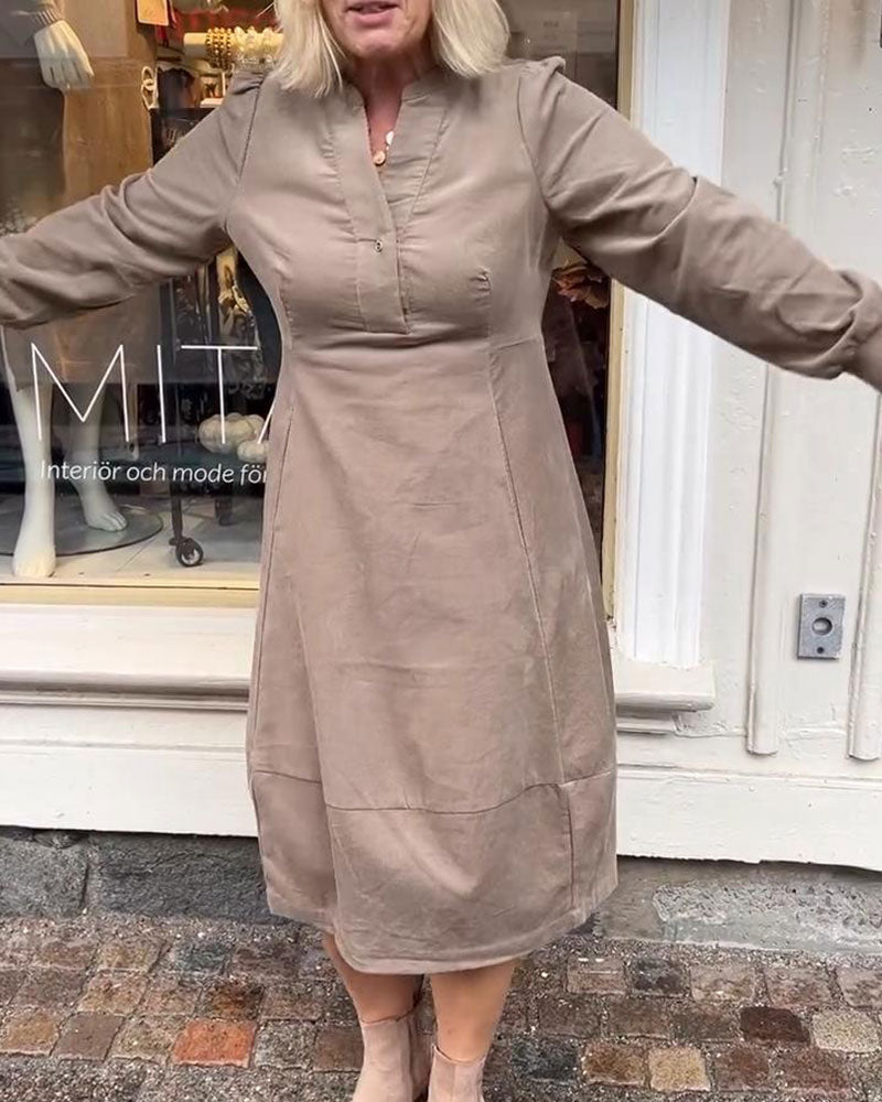 Drune | Retro Kleid mit Langen Ärmeln