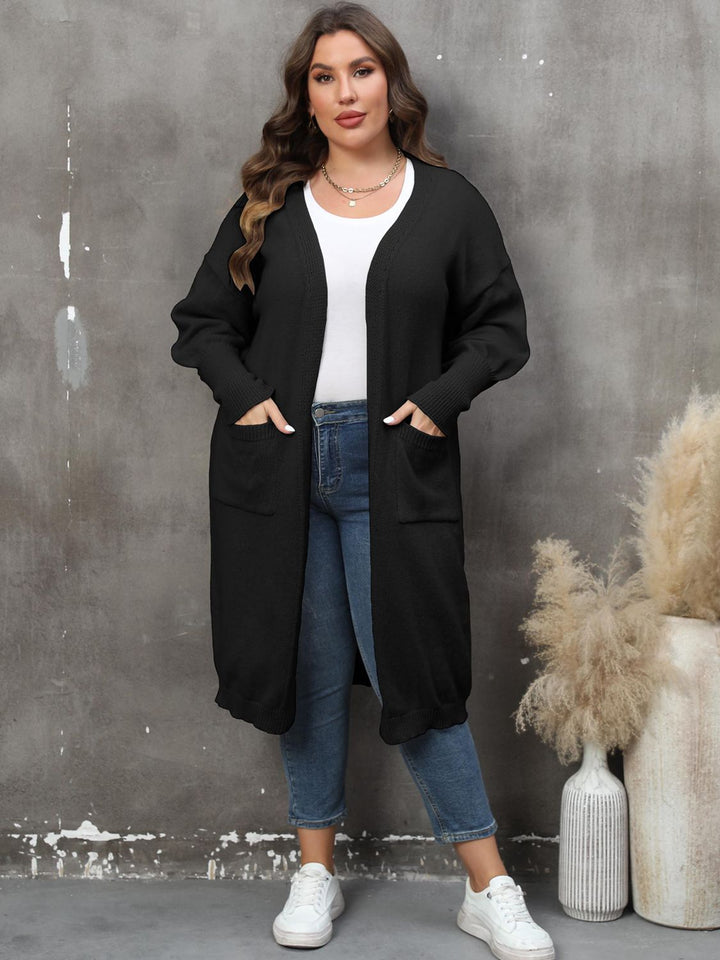 Drune | Plus Size Langarm Taschen Cardigan