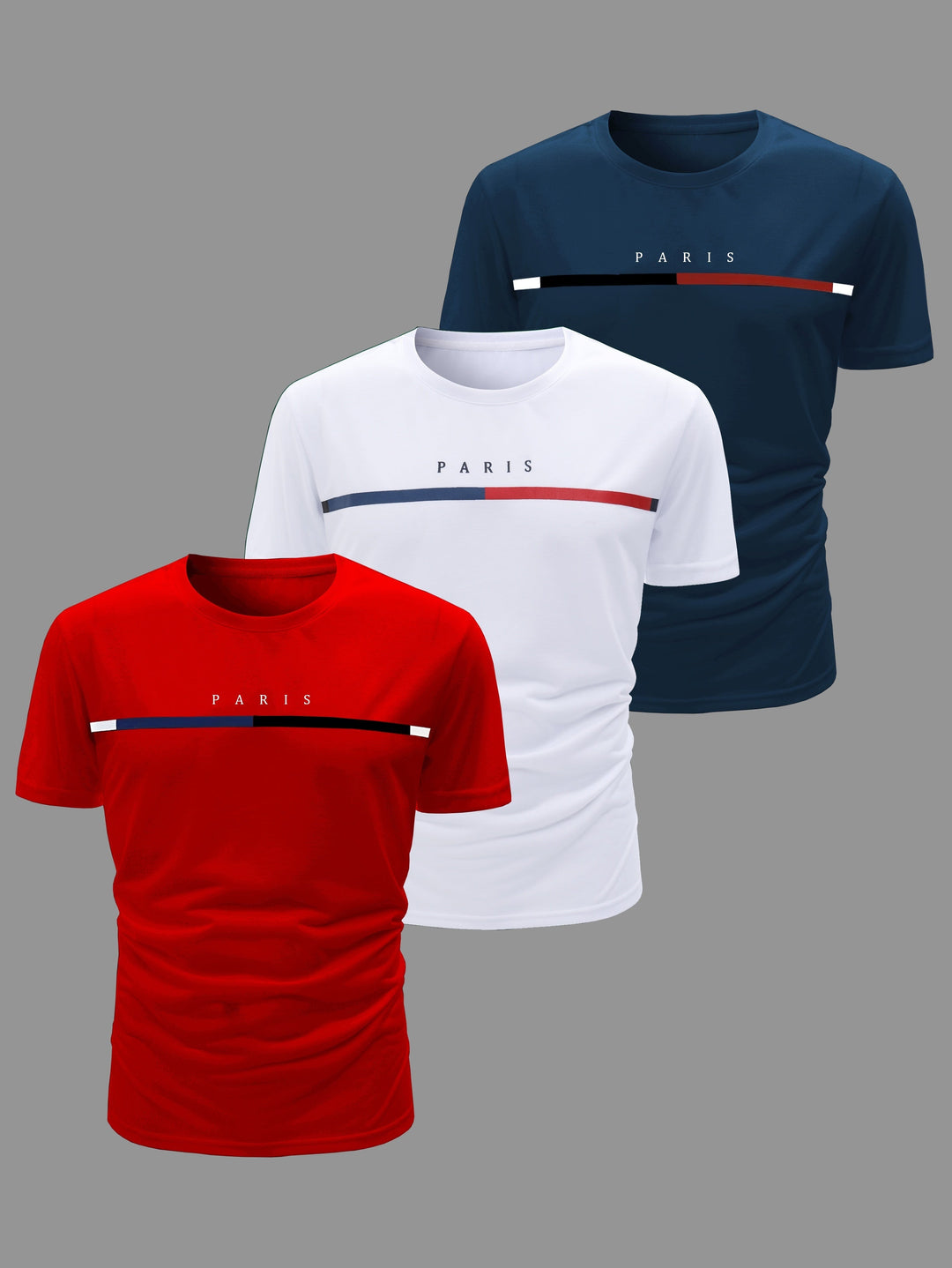 Drune | 3 Pack Herren Lässig Kurzarm T-shirts