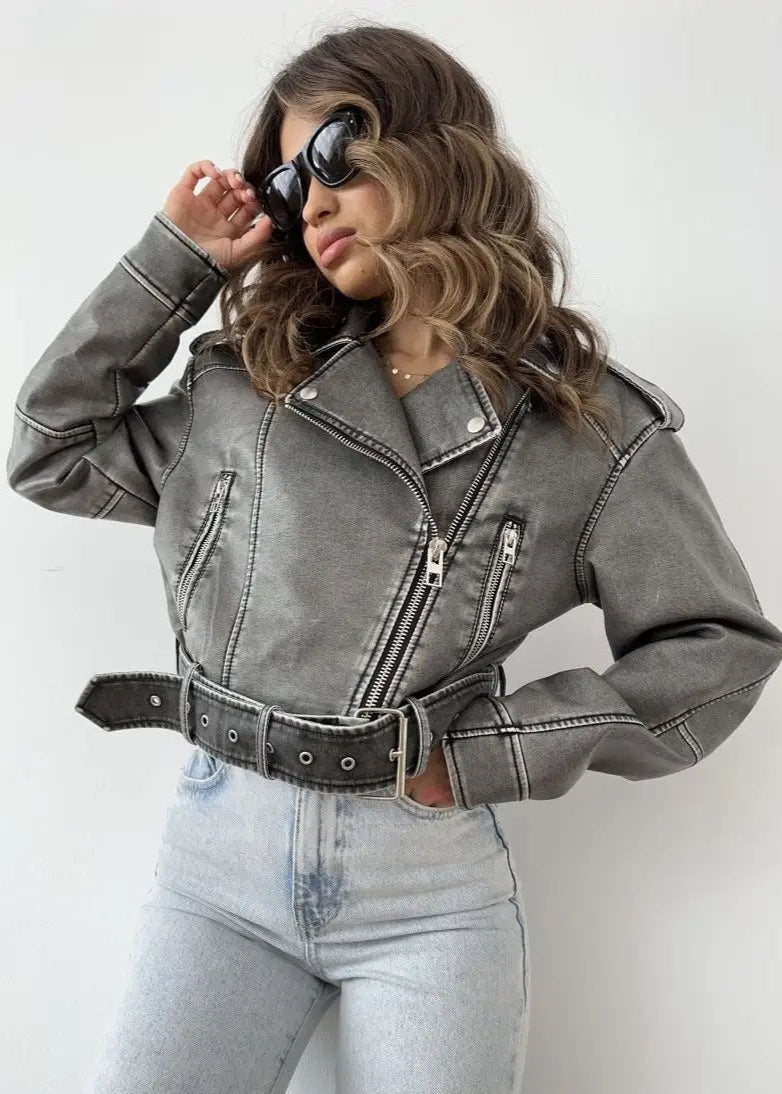 Drune | Kunstleder-Motorradjacke – Vintage Biker-Style