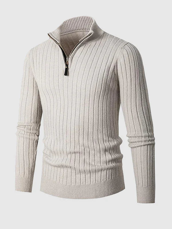 Drune | Herren Freizeitpullover Mit Reißverschluss Aus Kabelstrick