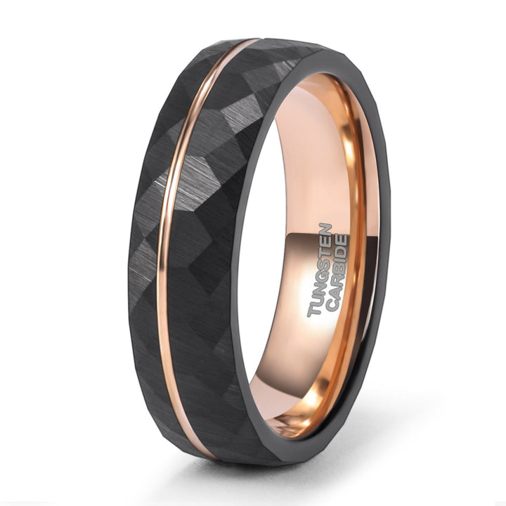 Drune - 8mm Edelstein Ring mit Turmalin Gefertigt aus Schwarzem Druneramkarbid