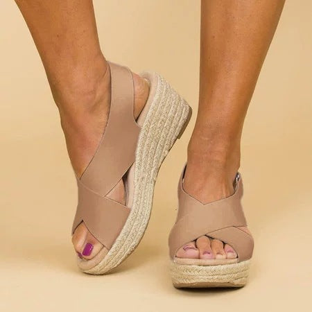 Drune | Keilabsatz Sandalen Mit Elastischen Riemen Für Damen