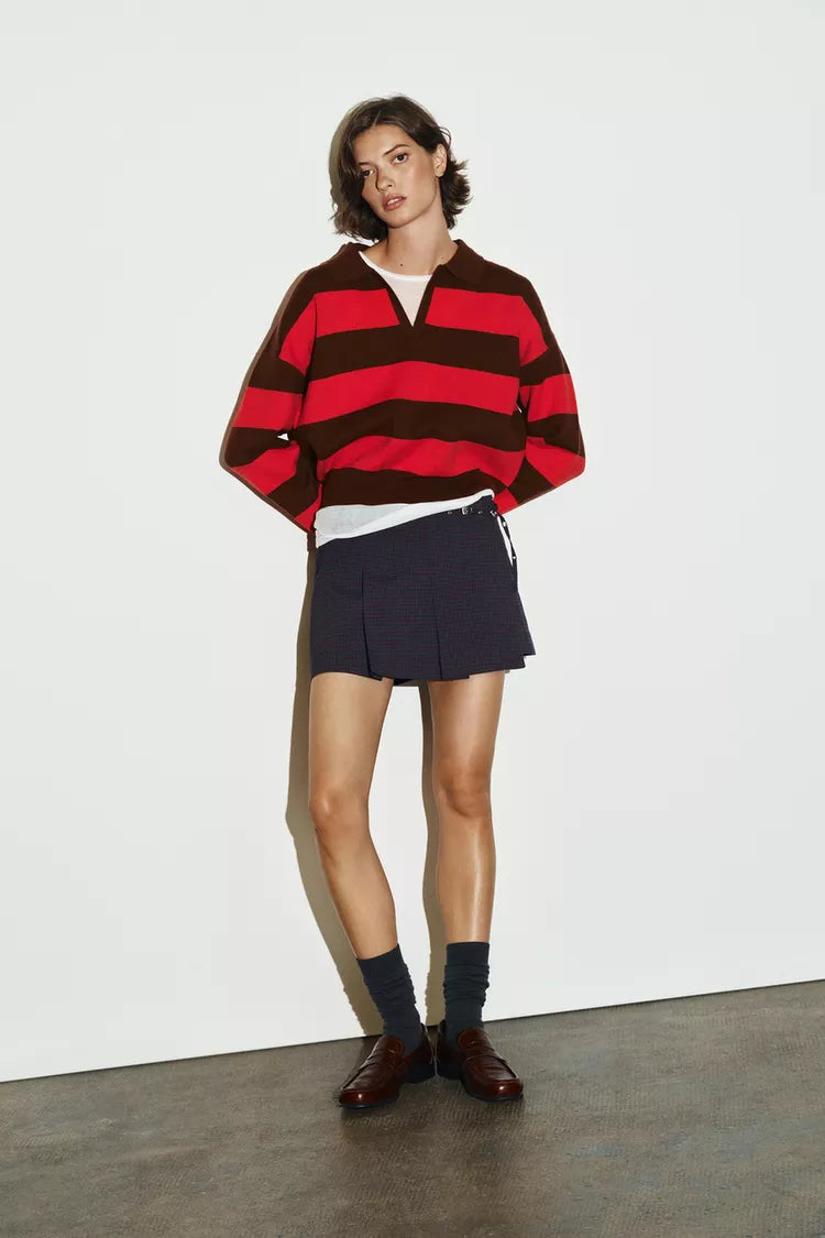 Drune | Gestreiftes Strick-Polo