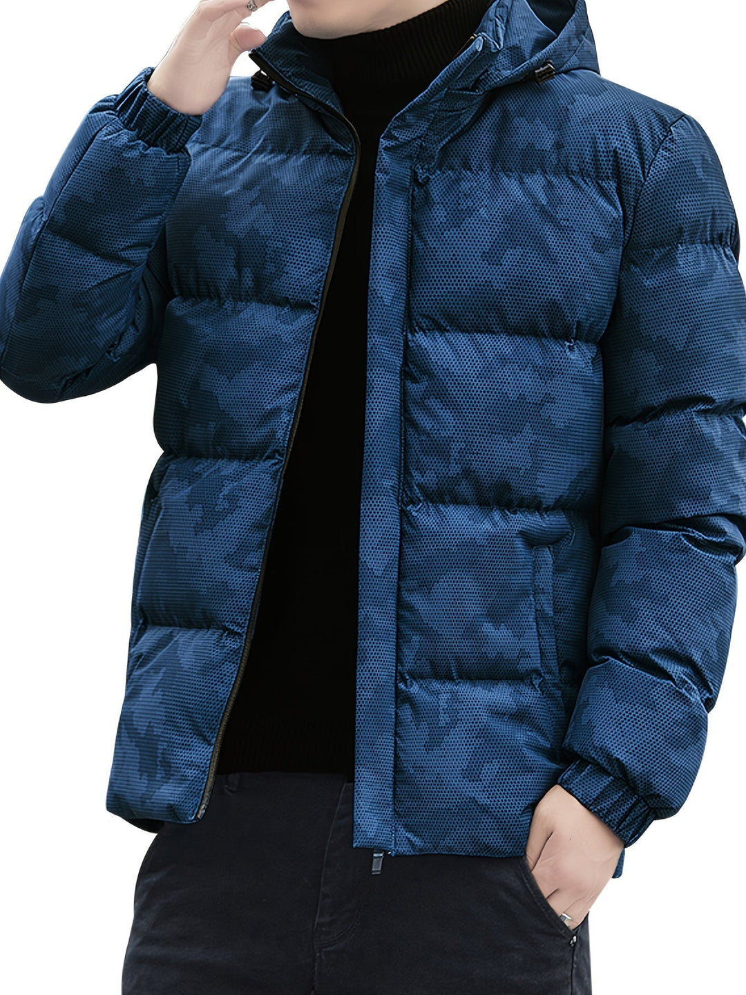Drune |  Baumwoll Reißverschluss Gepolsterte Winterjacke Mit Abnehmbarer Kapuze Für Herren - Perfekt für Outdoor-Aktivitäten