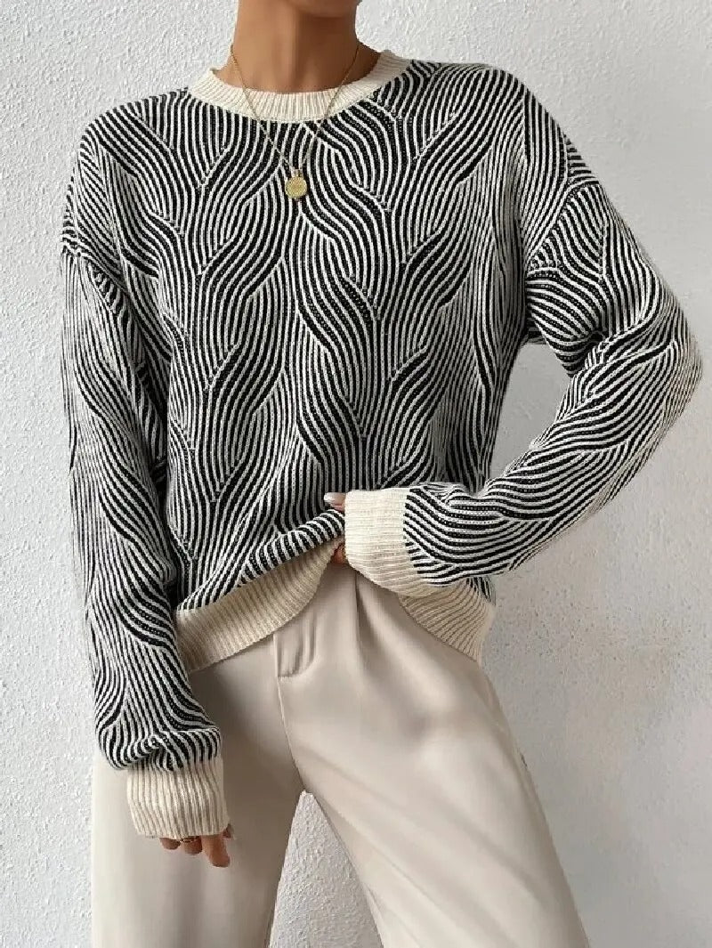 Drune | Relaxed sweater with abstract pattern