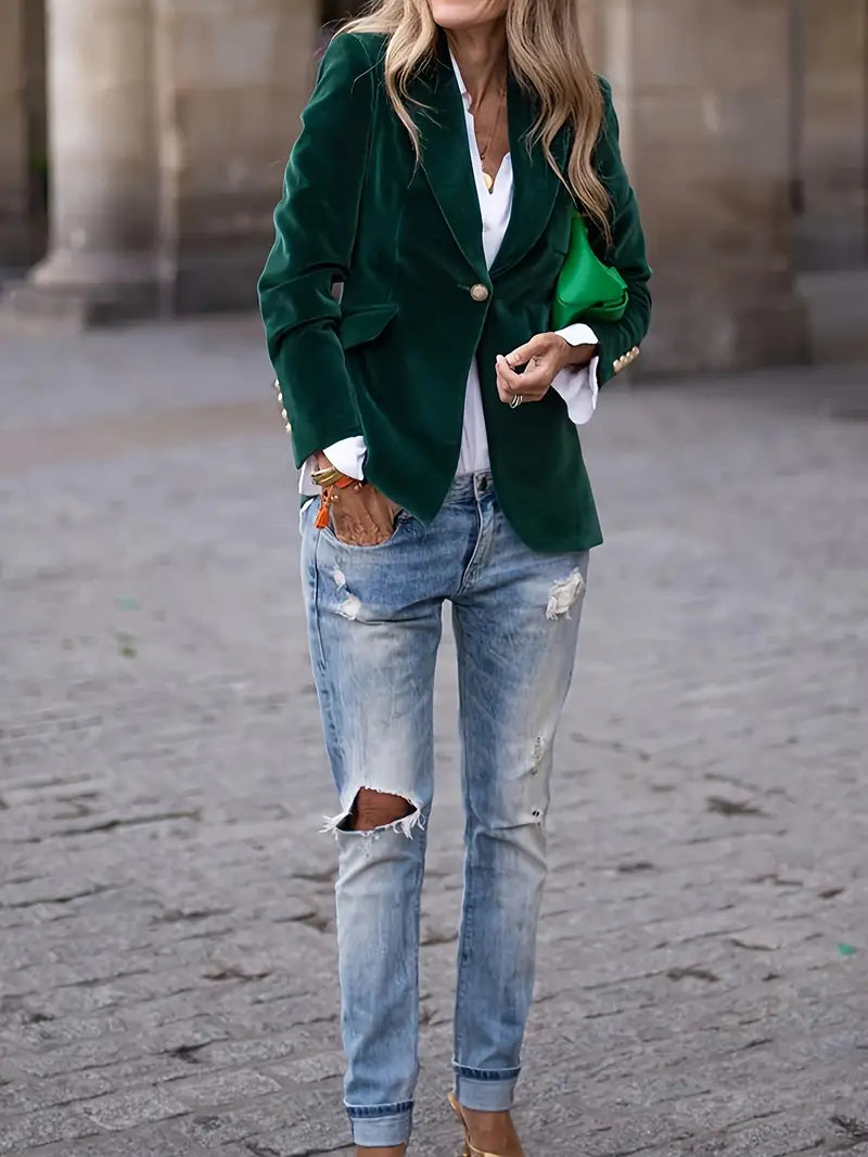 Drune | Eleganter Blazer Damen aus Samt im taillierten Schnitt